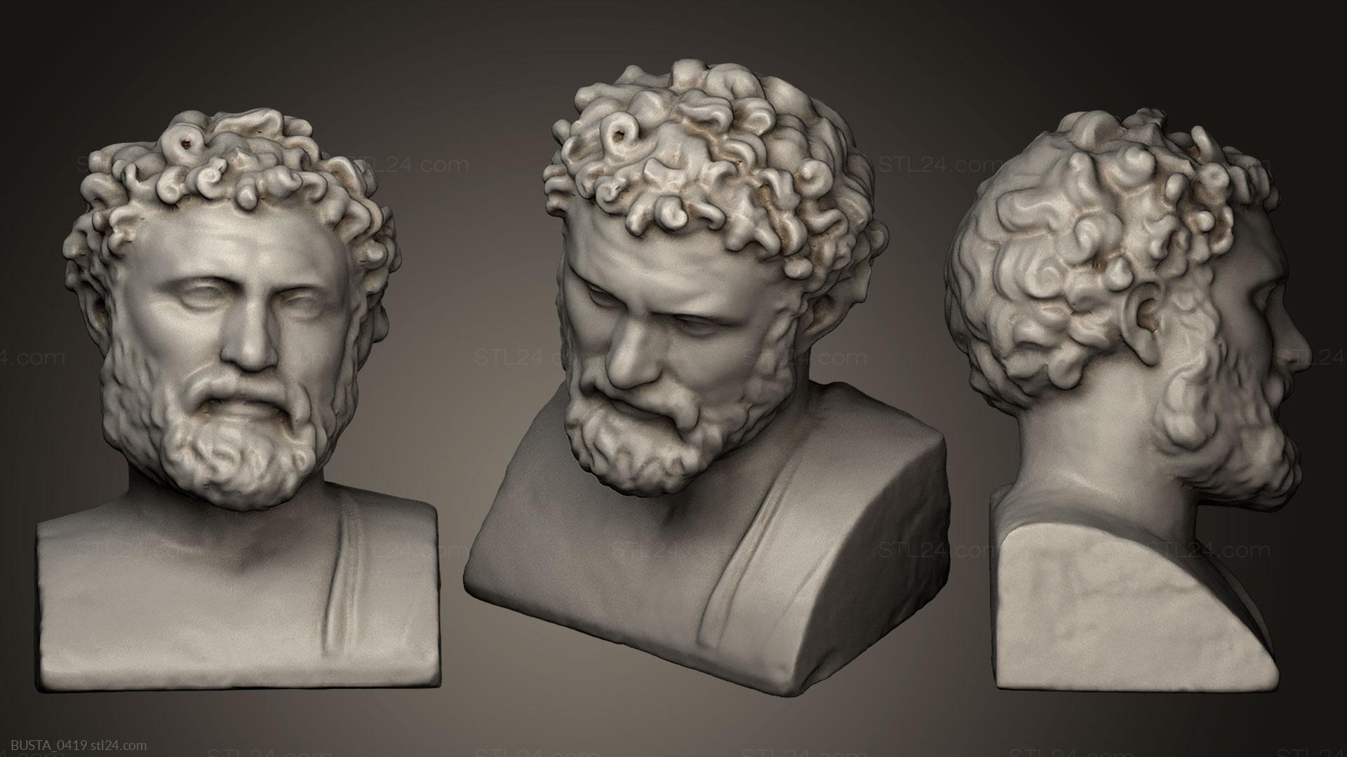 Бюсты и головы античные и исторические (Эрма де Лизиас, BUSTA_0419) 3D модель для ЧПУ станка